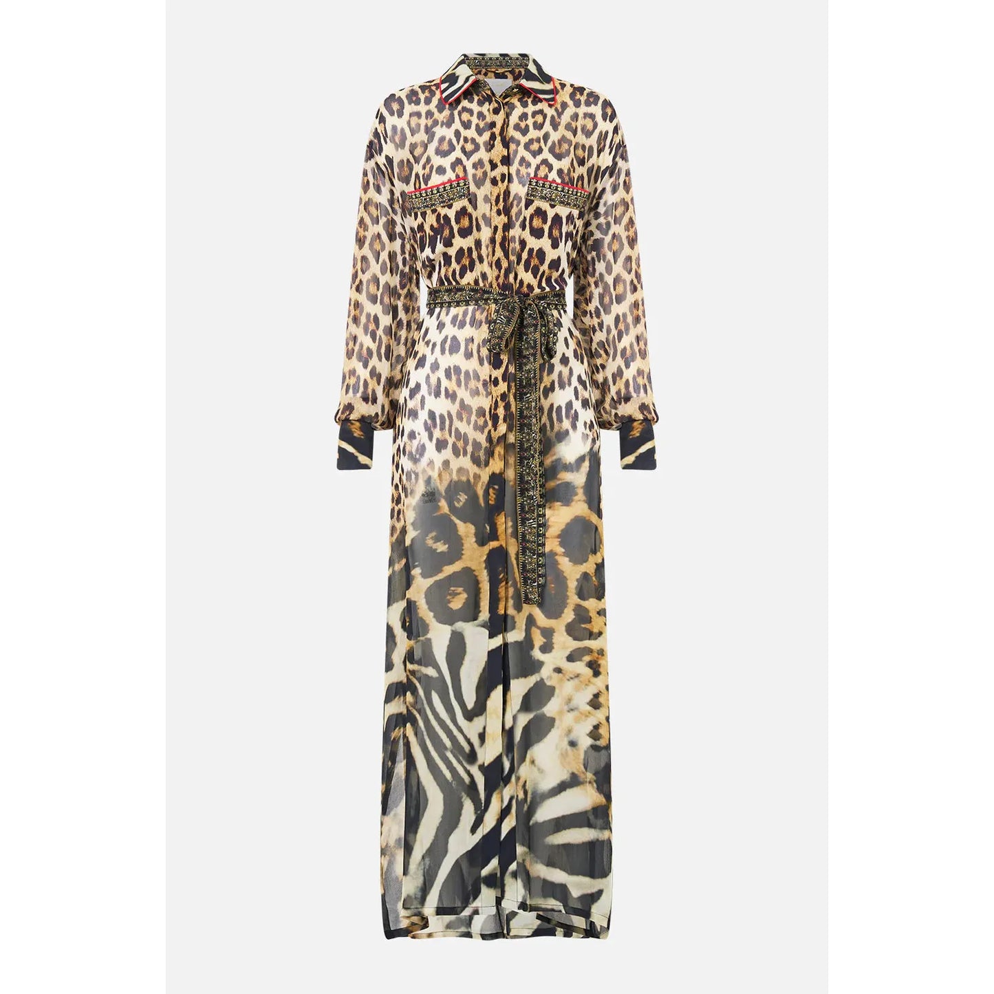 Camilla Button Front Long Dress - Leo Tigra Land  Camilla Pisces Boutique