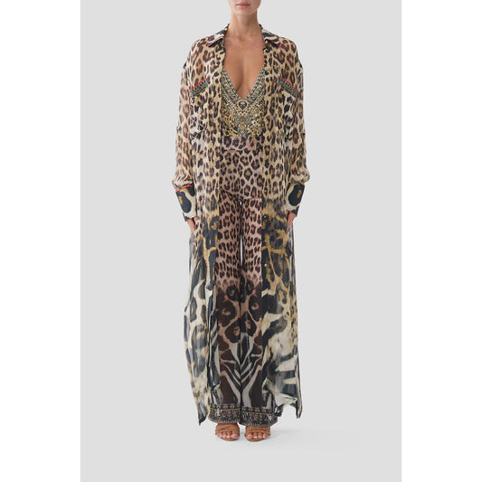 Camilla Button Front Long Dress - Leo Tigra Land  Camilla Pisces Boutique