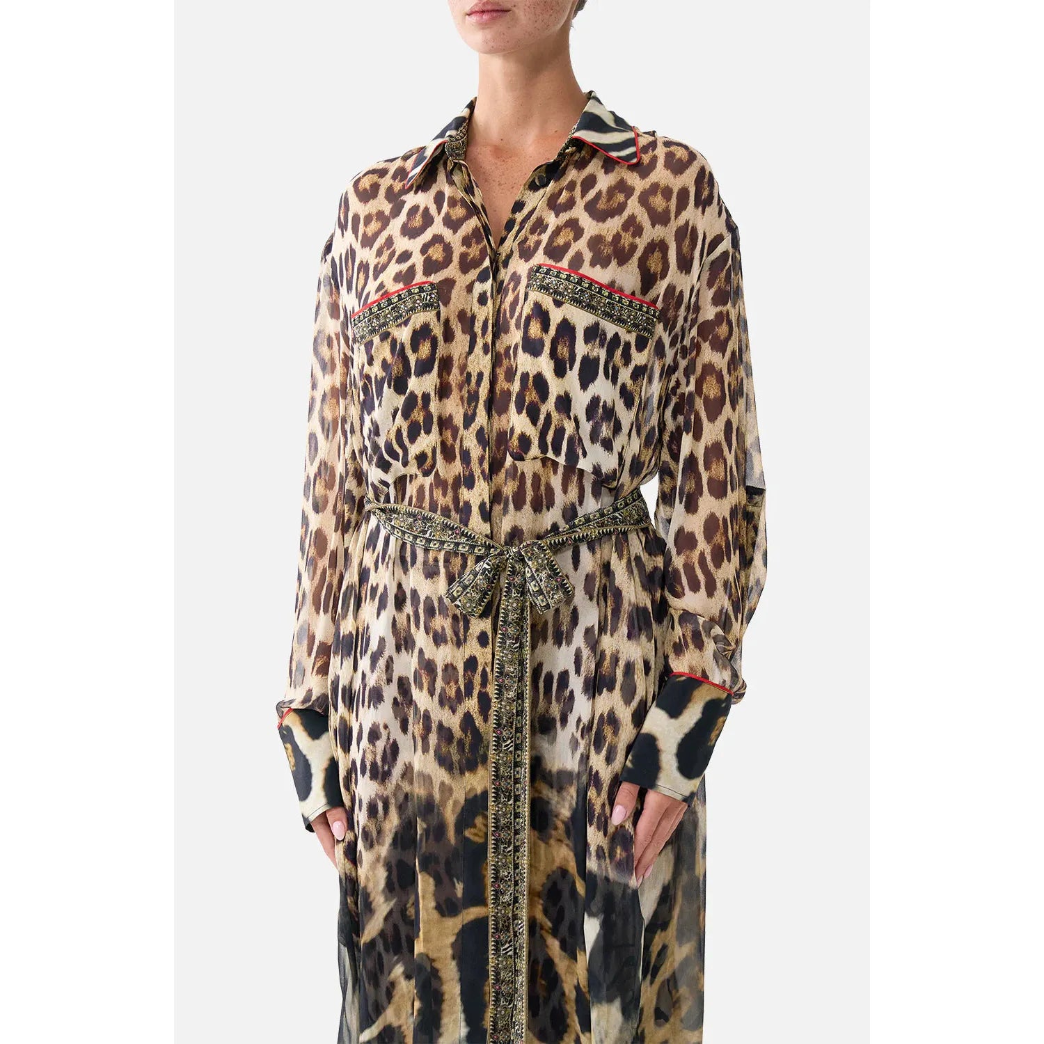 Camilla Button Front Long Dress - Leo Tigra Land  Camilla Pisces Boutique