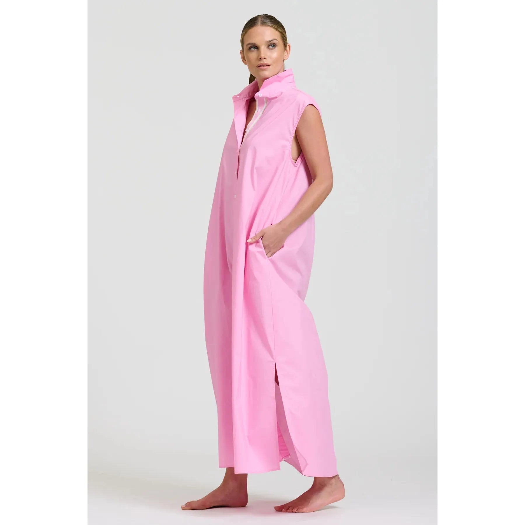 Shirty The Sabine Longline Shirt Dress - Pink  Shirty Pisces Boutique