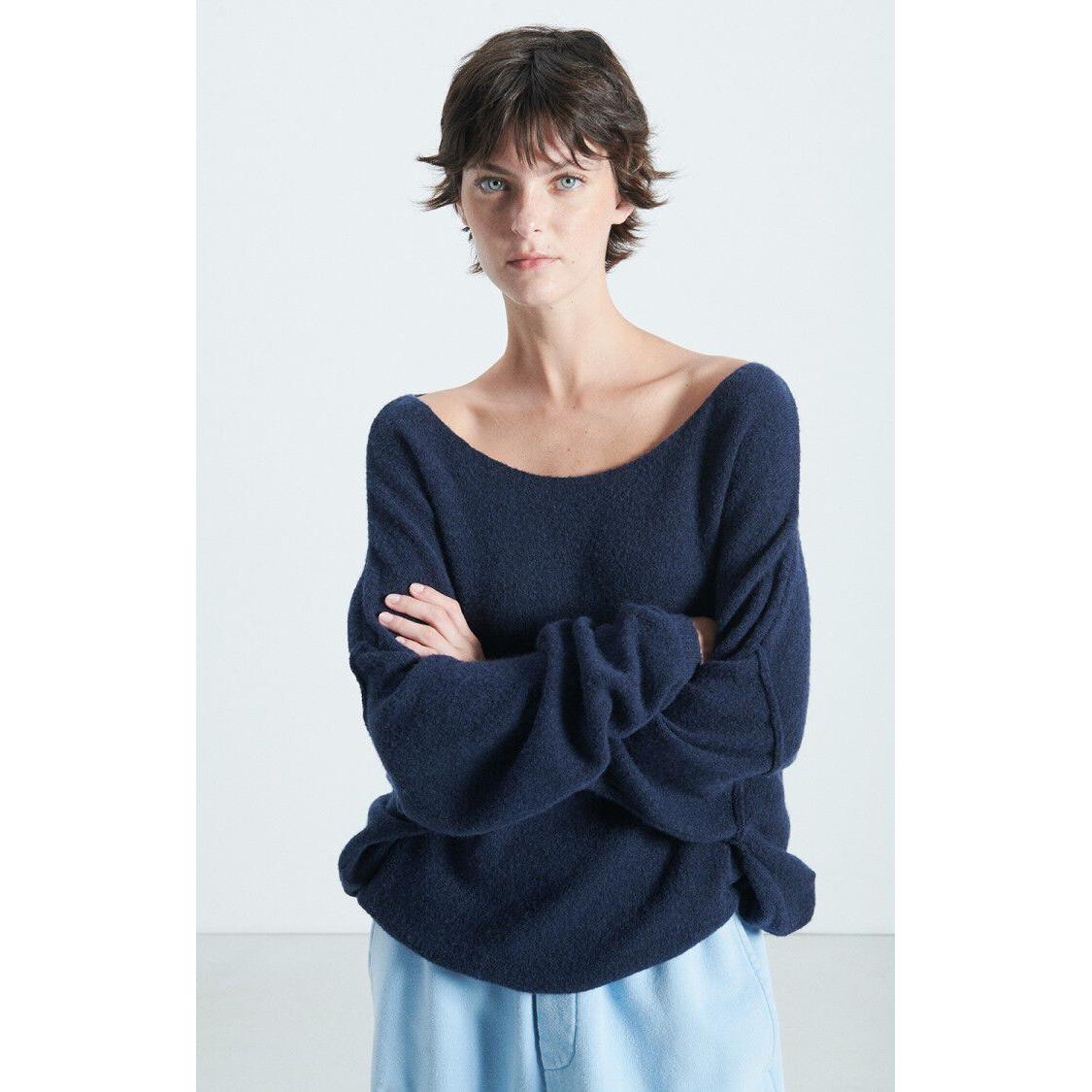American Vintage Dam225 Pullover - Navy Blue Black Melange  American Vintage Pisces Boutique