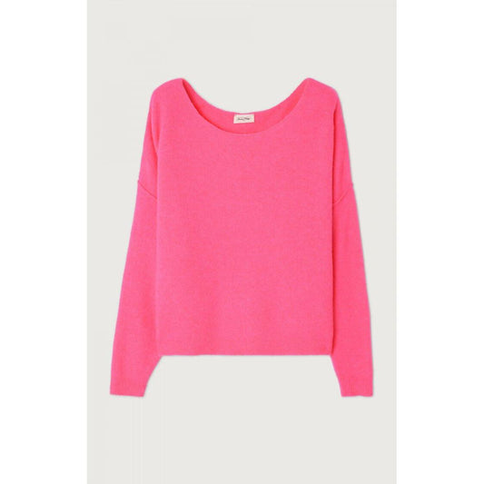American Vintage Dam225 Pullover - Fluorescent Pink Melange  American Vintage Pisces Boutique