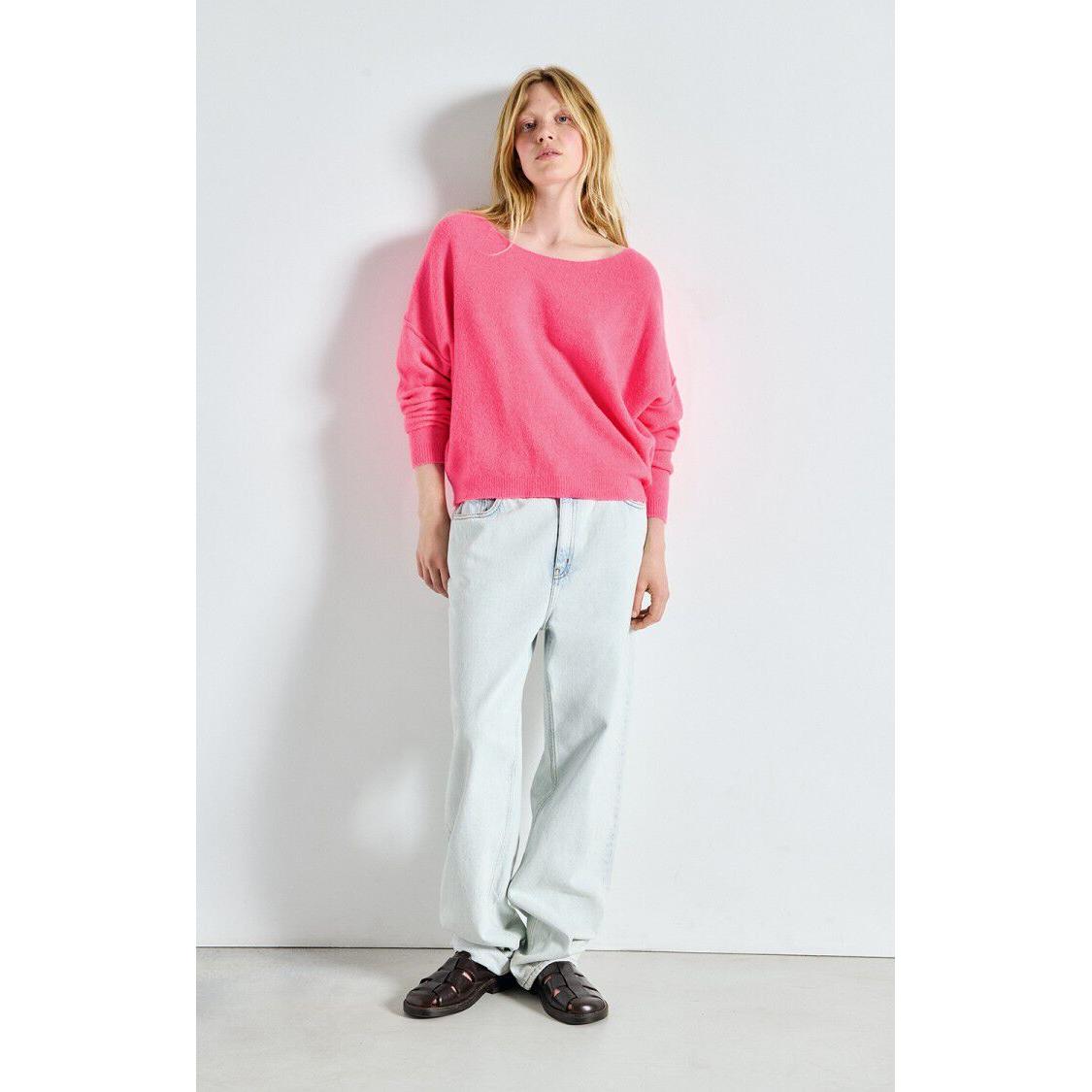 American Vintage Dam225 Pullover - Fluorescent Pink Melange  American Vintage Pisces Boutique