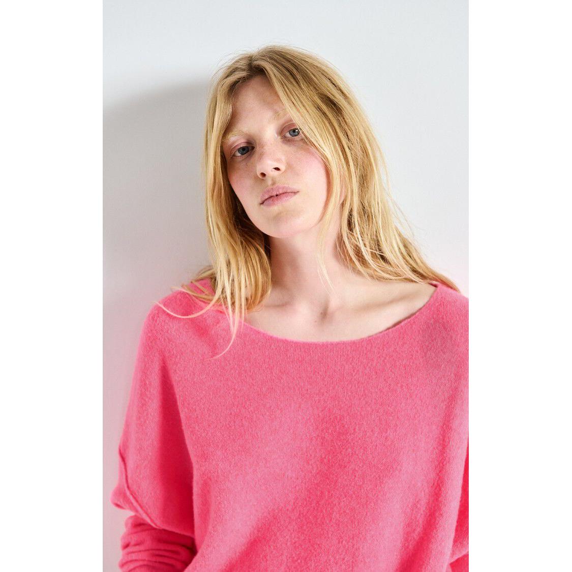 American Vintage Dam225 Pullover - Fluorescent Pink Melange  American Vintage Pisces Boutique