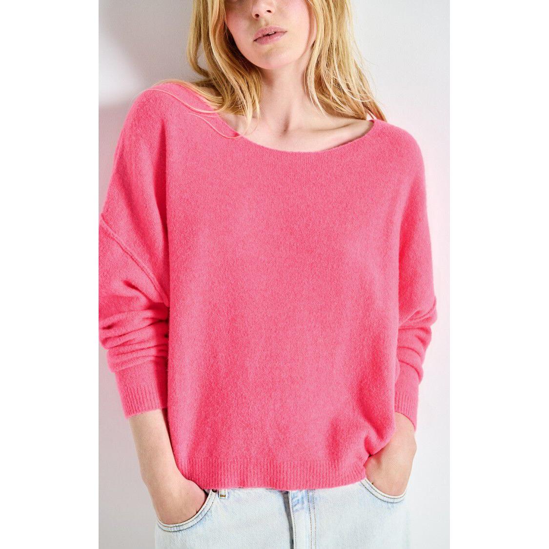 American Vintage Dam225 Pullover - Fluorescent Pink Melange  American Vintage Pisces Boutique