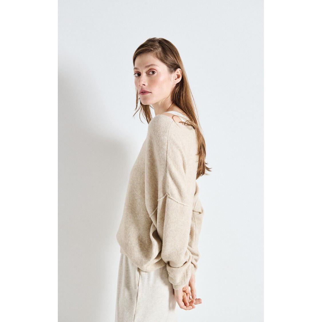 American Vintage Dam225 Pullover - Sand Melange  American Vintage Pisces Boutique
