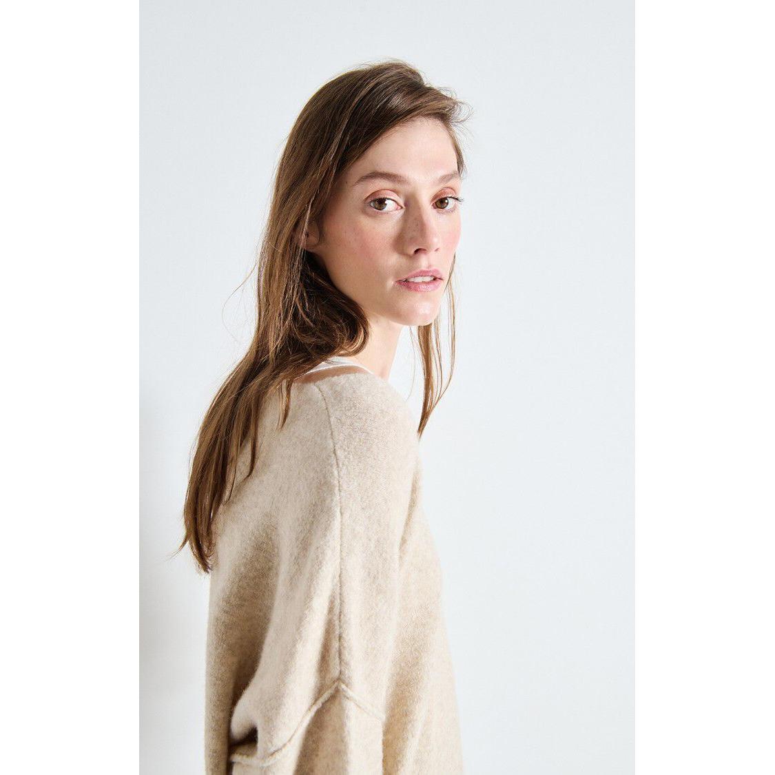 American Vintage Dam225 Pullover - Sand Melange  American Vintage Pisces Boutique