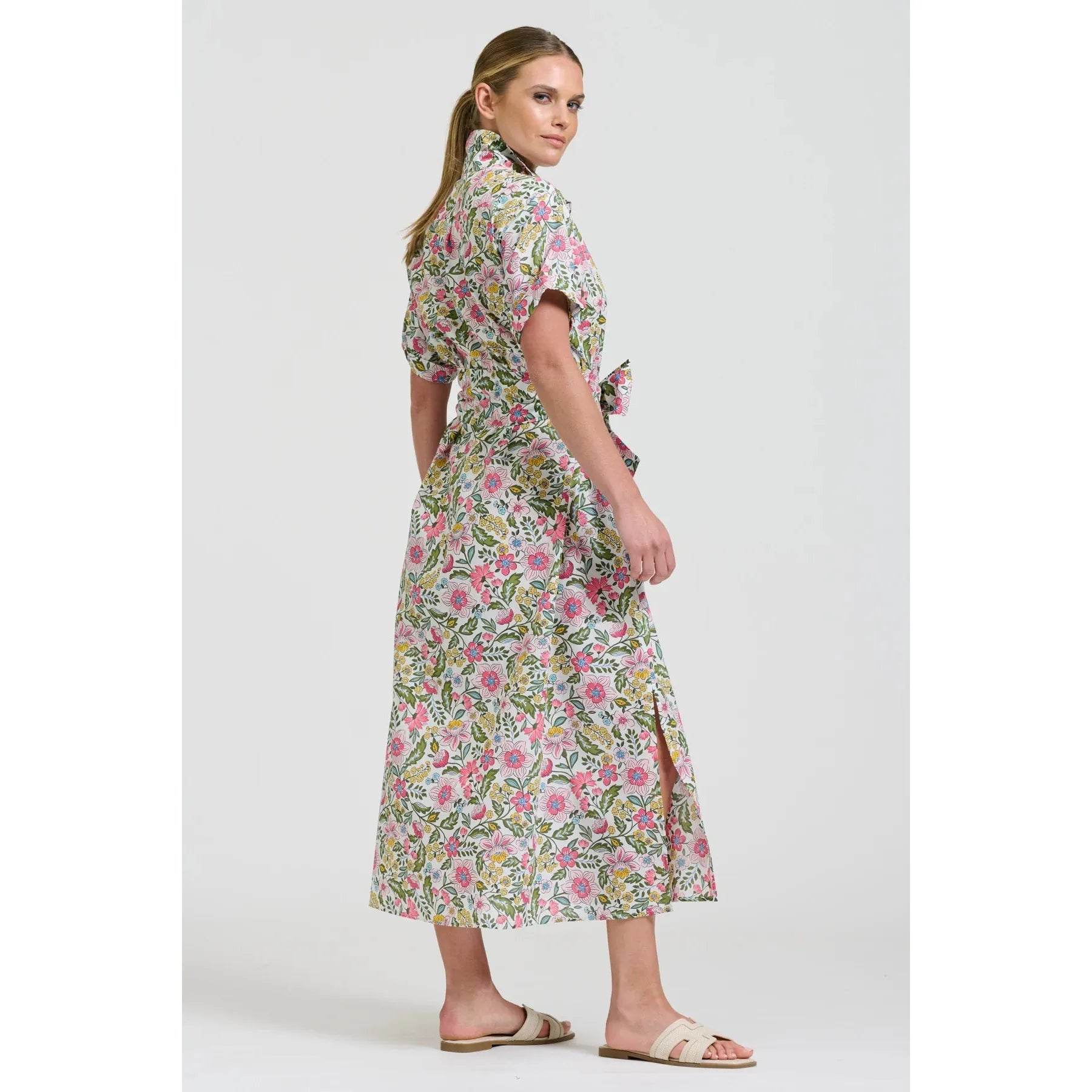 Shirty The Lucy Dress - Passion Flower - White  Shirty Pisces Boutique