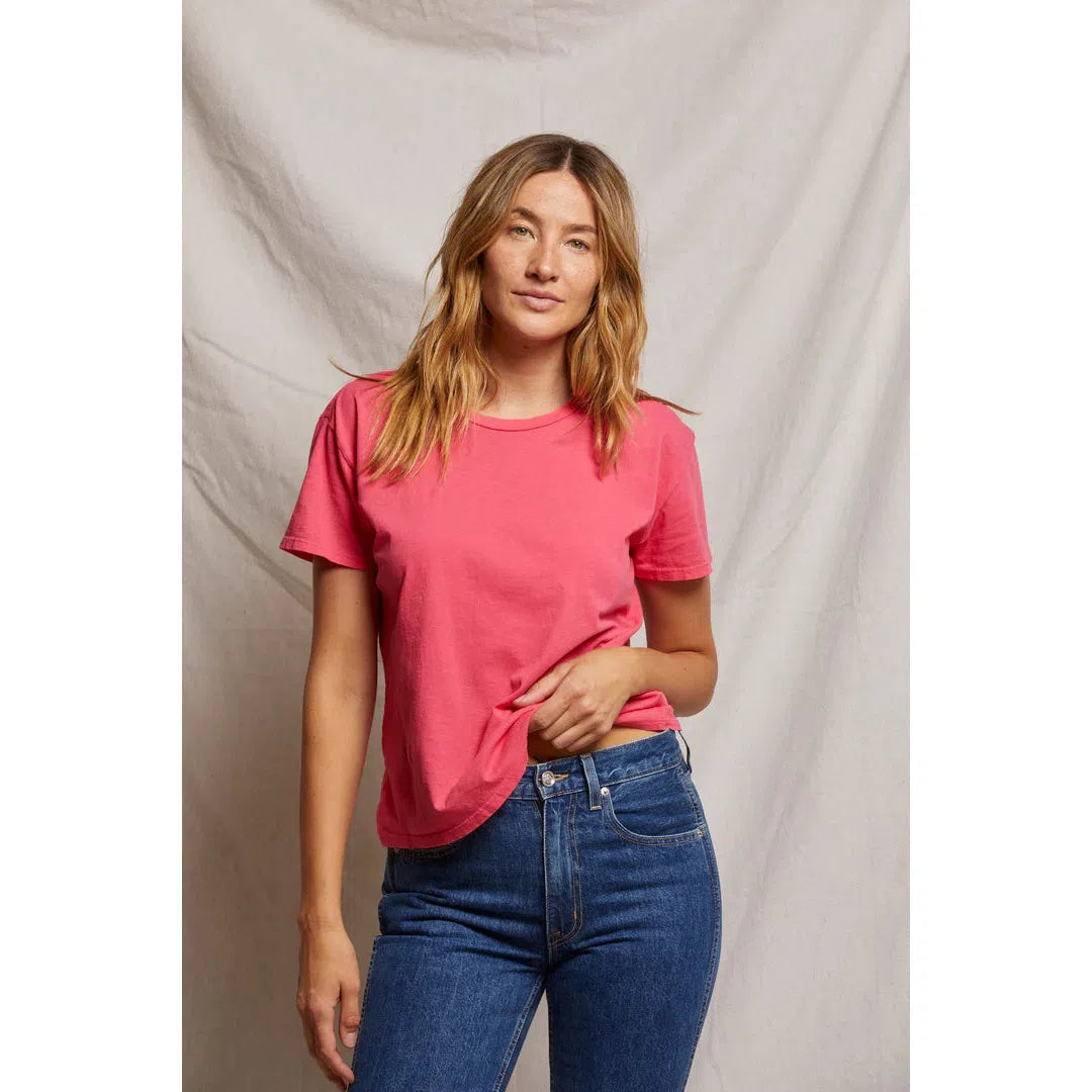 Perfect White Tee Harley Boxy Crew - Pink Bloom