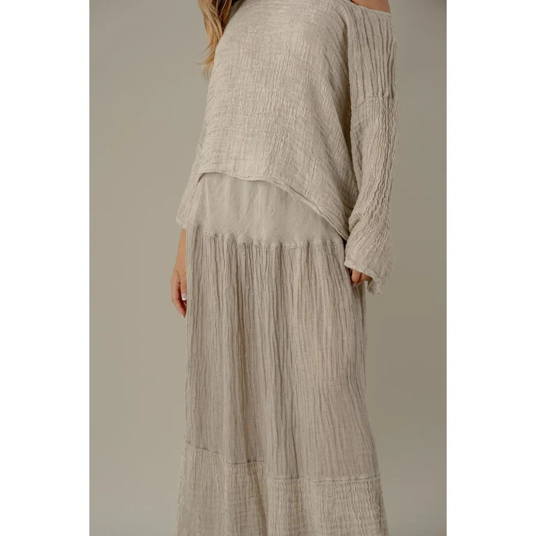 La Bottega Gonna Saqqara Garzata - Naturale  La Bottega Pisces Boutique