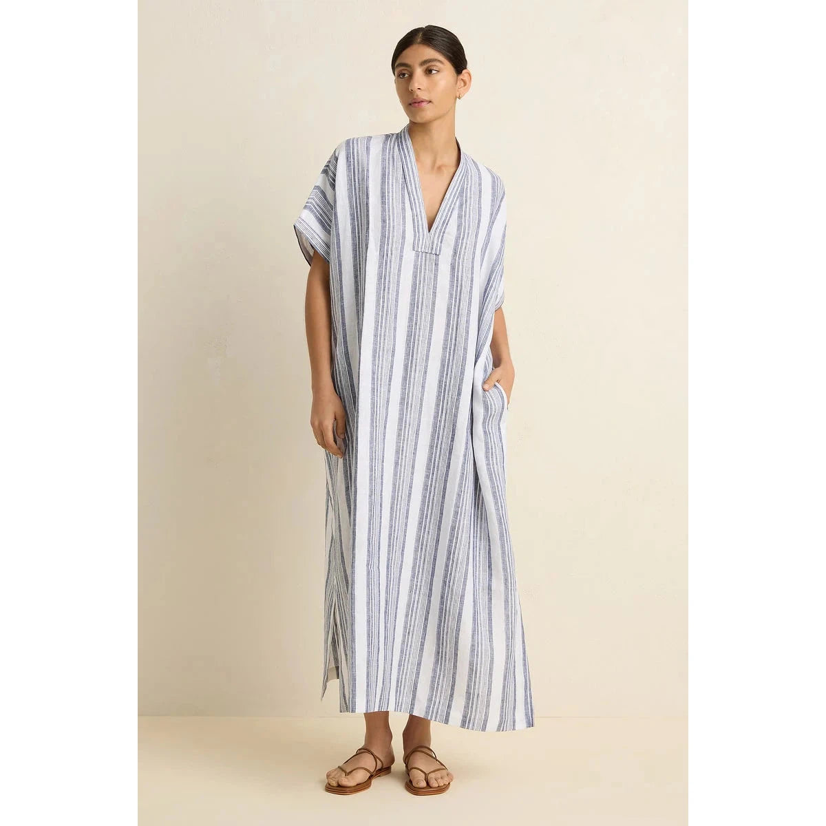 Villu Pool Boy Kaftan - White / Navy Stripe