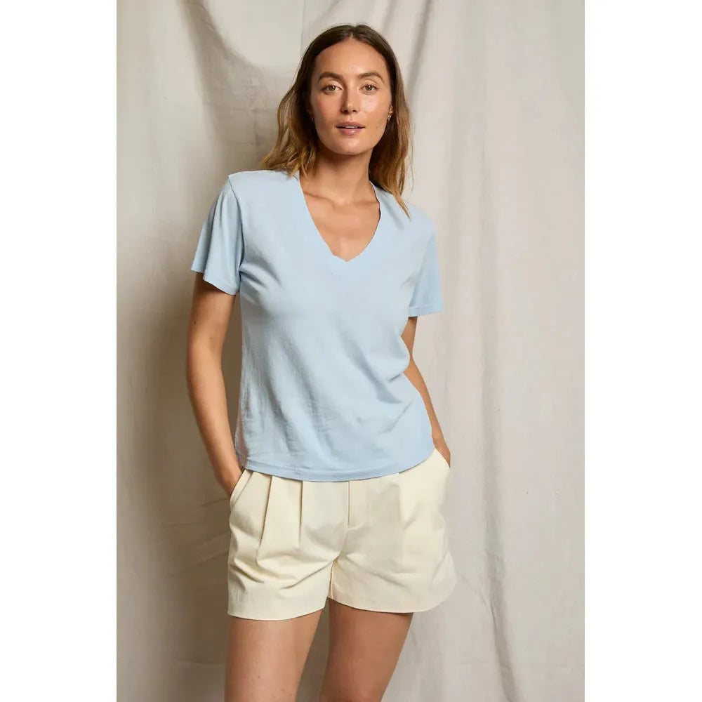 Perfect White Tee Hendrix Boxy V - Powder Blue  Perfect White Tee Pisces Boutique
