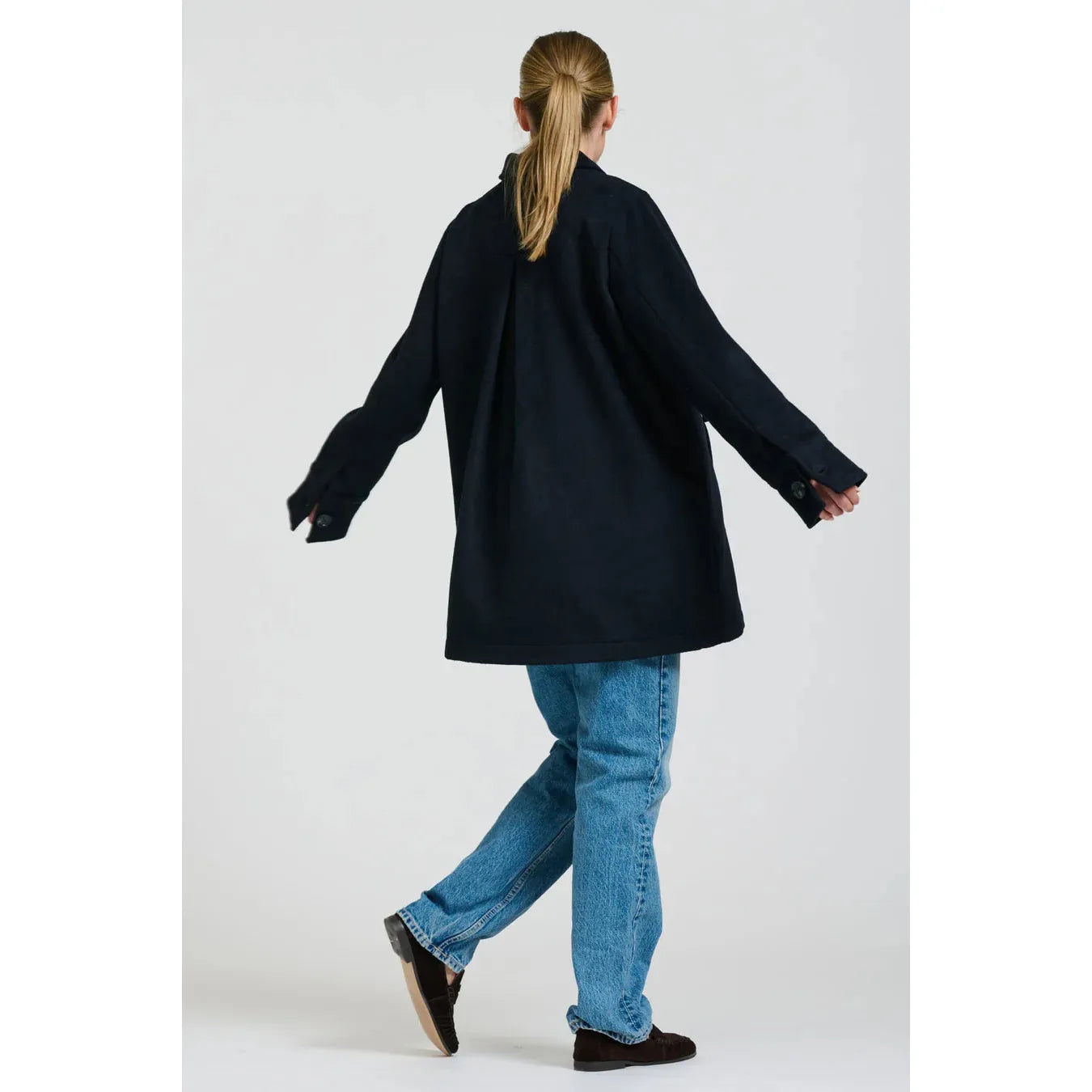 Shirty Selina Swing Coat - Navy  Shirty Pisces Boutique