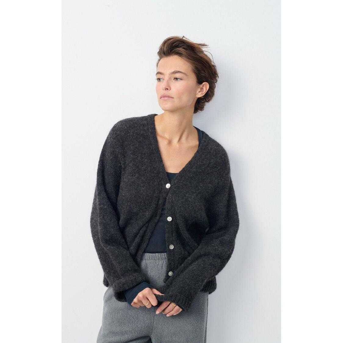 American Vintage EAST19GC Cardigan - Charcoal Melange