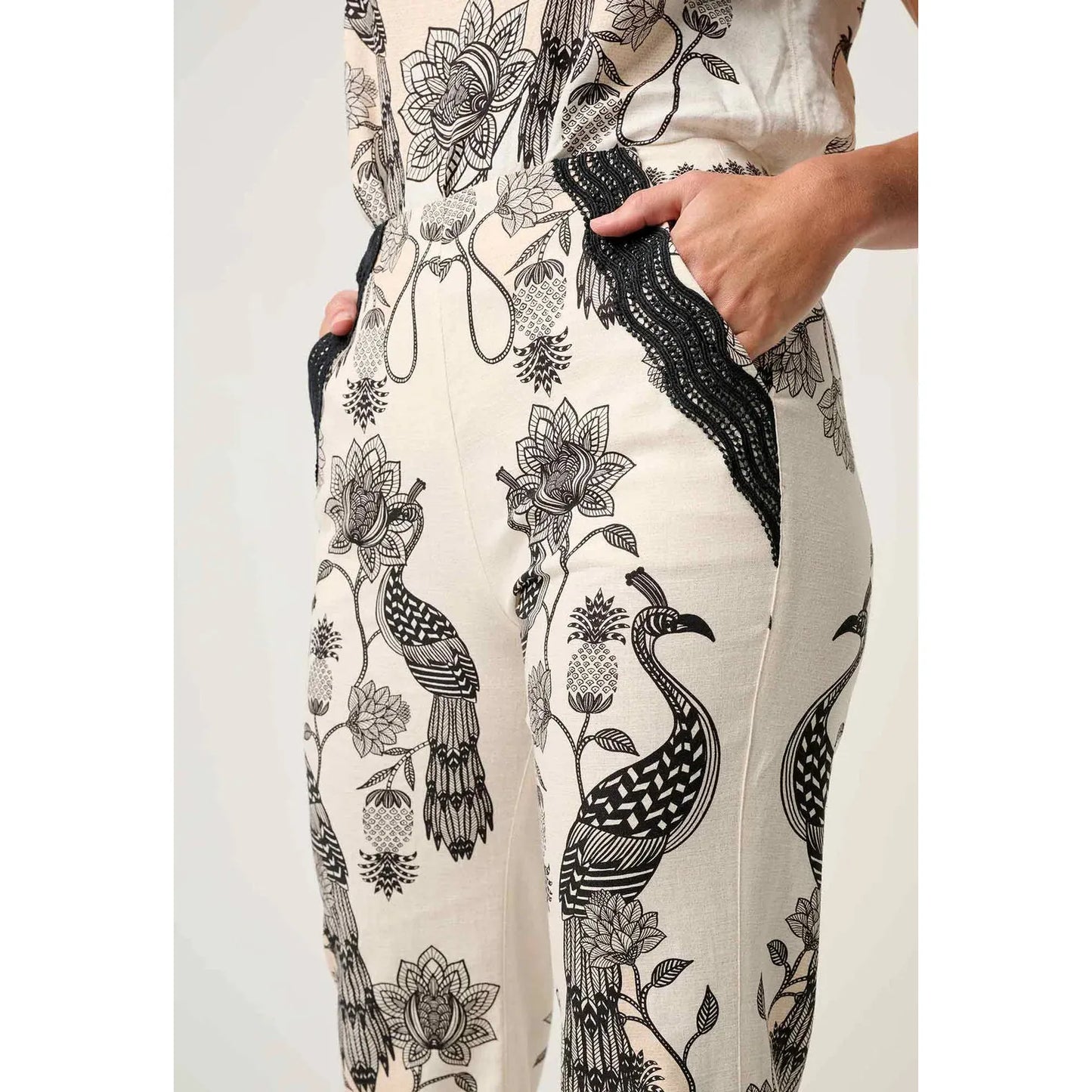 Once Was Leandro Placement Print Pant - Imperial Stone