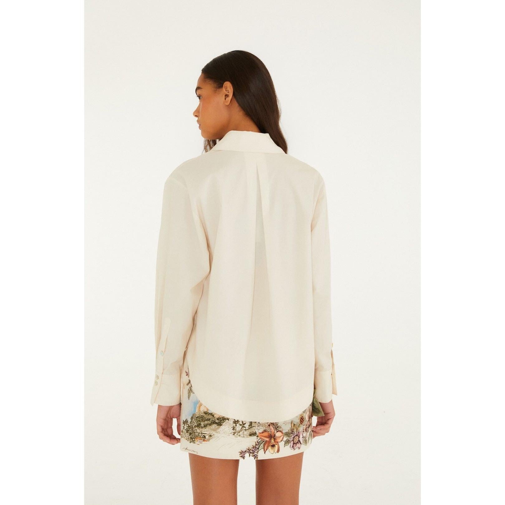 Farm Rio Toile De Rio L/S Shirt - White  Farm Rio Pisces Boutique