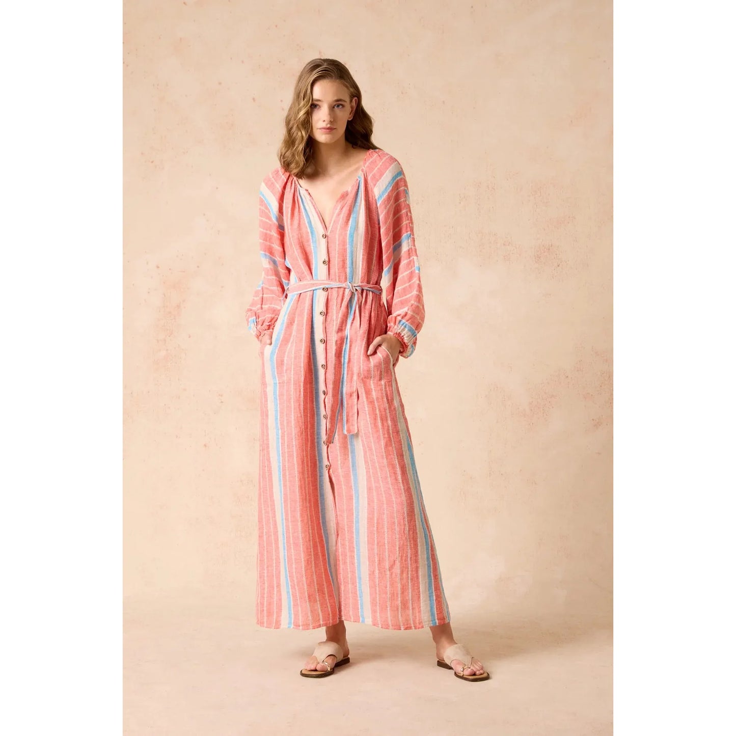 Estilo Emporio El Manto Stripe Dress - Poppy Red Stripe