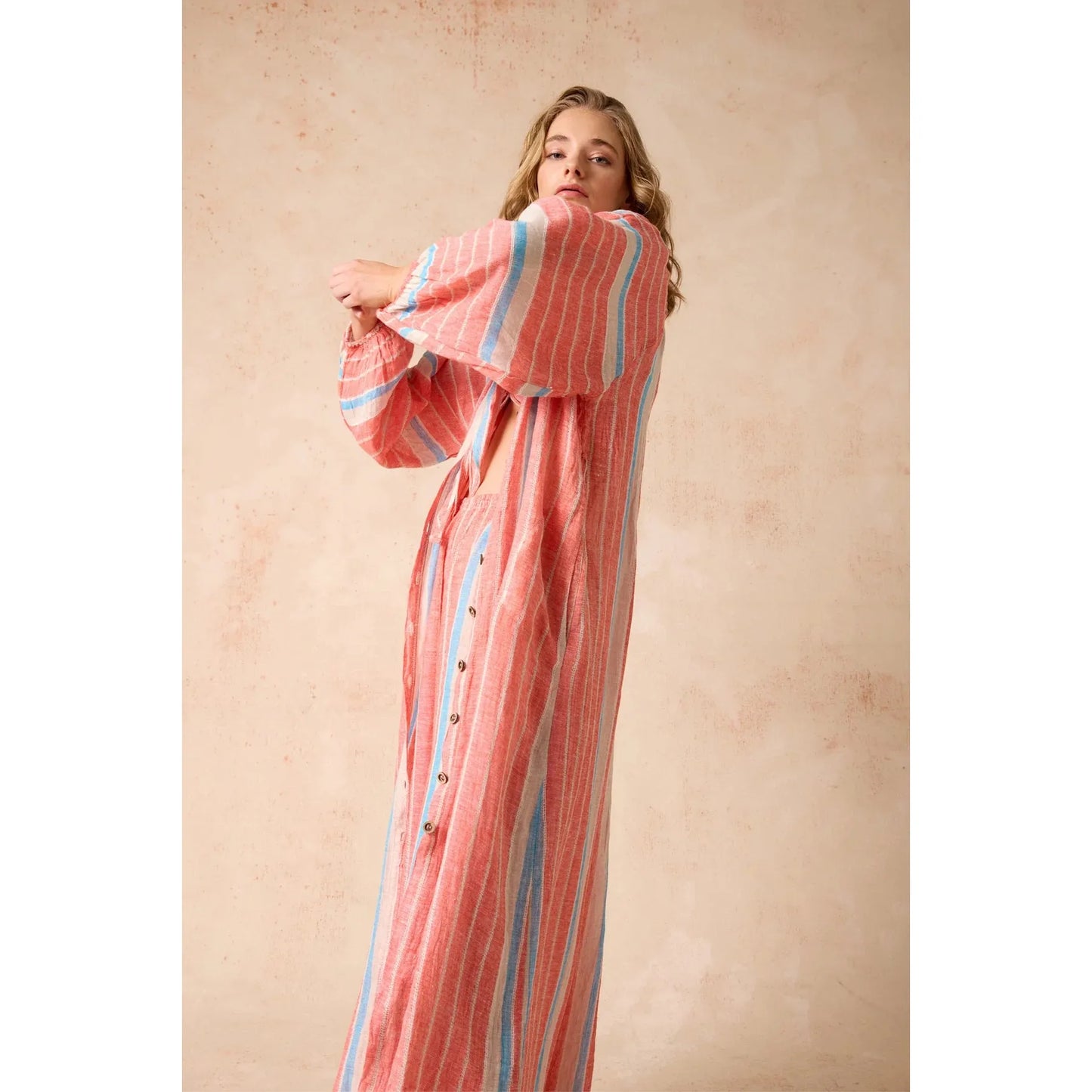 Estilo Emporio El Manto Stripe Dress - Poppy Red Stripe