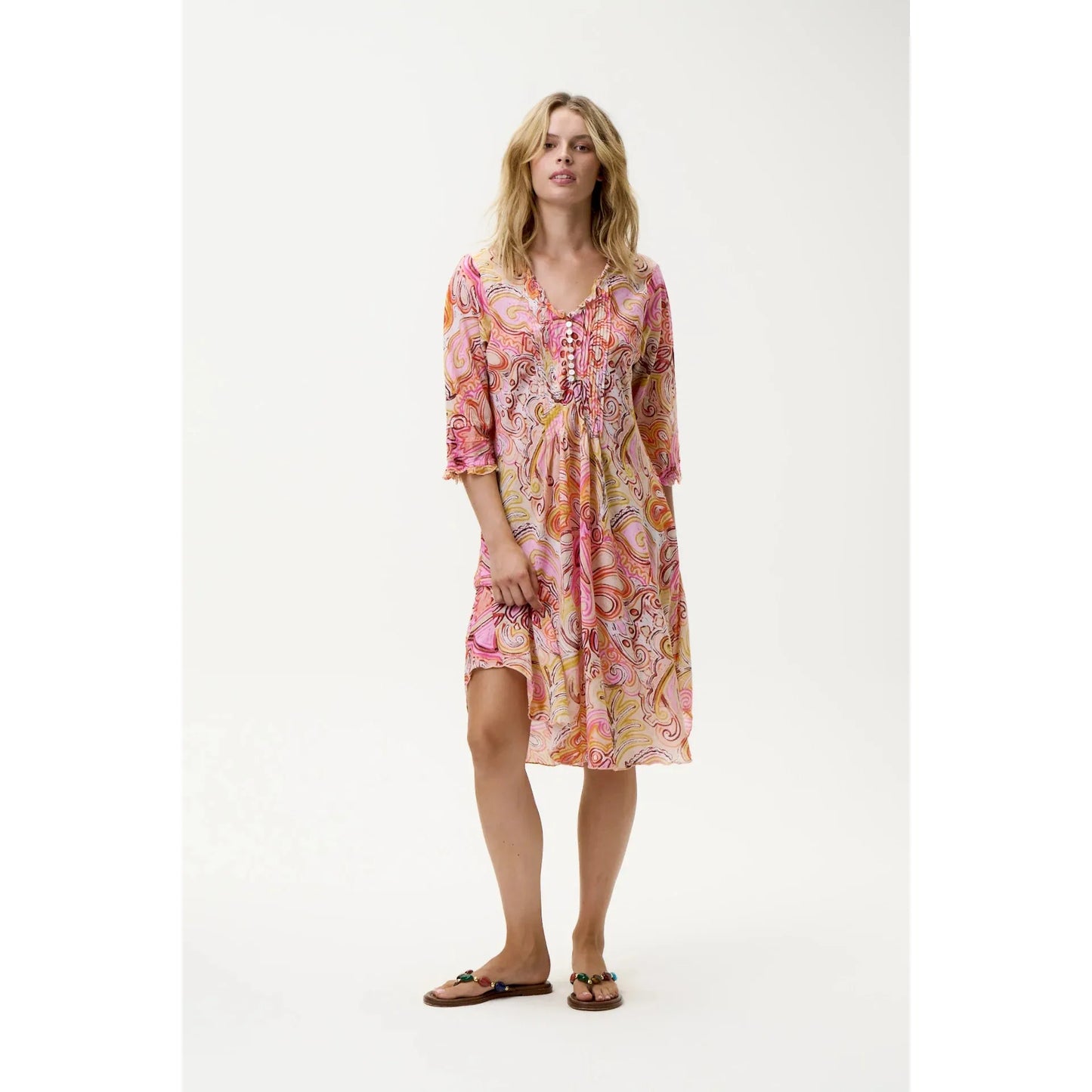 One Season Middy Poppy-Muscat-Cotton-Multi Swirl