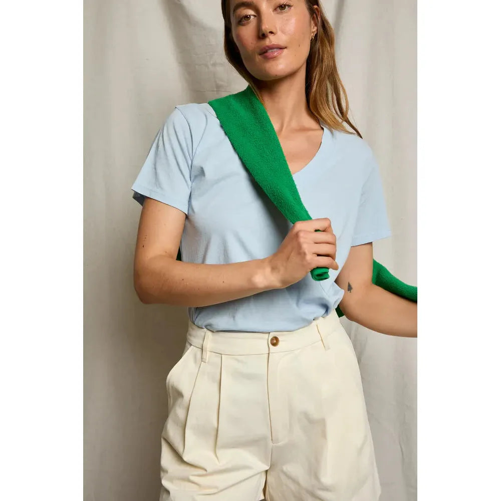 Perfect White Tee Hendrix Boxy V - Powder Blue  Perfect White Tee Pisces Boutique