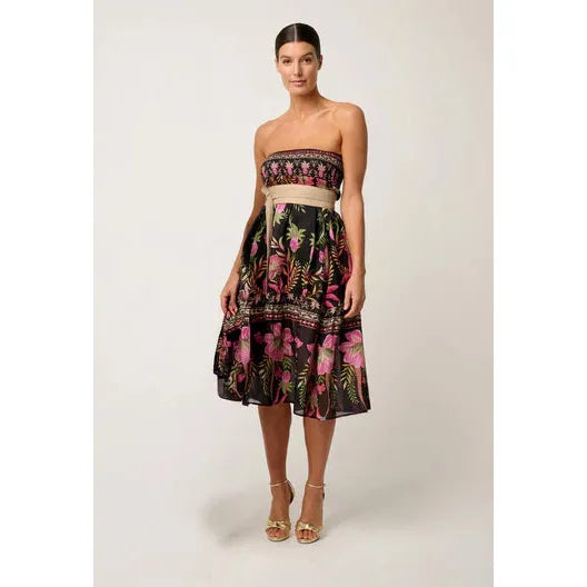 Once Was Cordelia Placement Print Silk Cotton Skirt