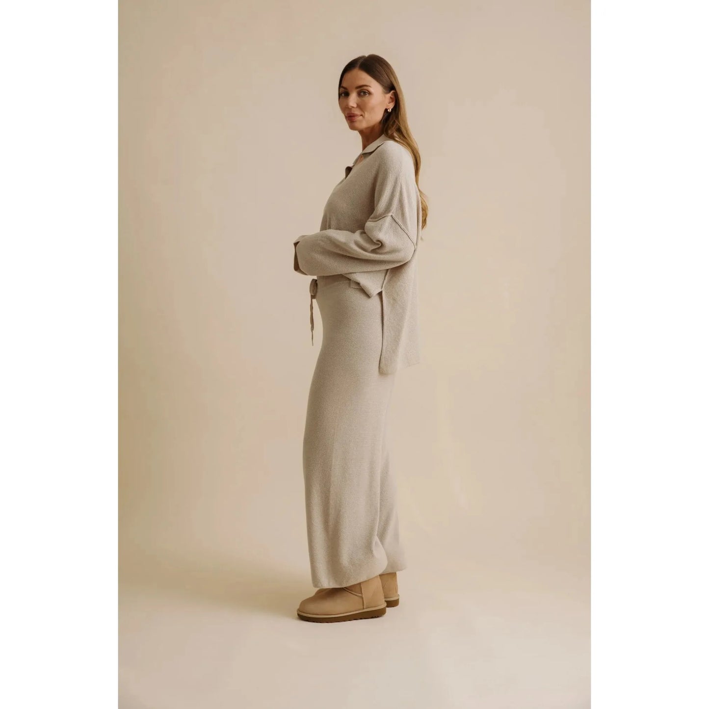 Talamaya Winter Retreat Collar Pullover - Wheat  Talamaya Pisces Boutique