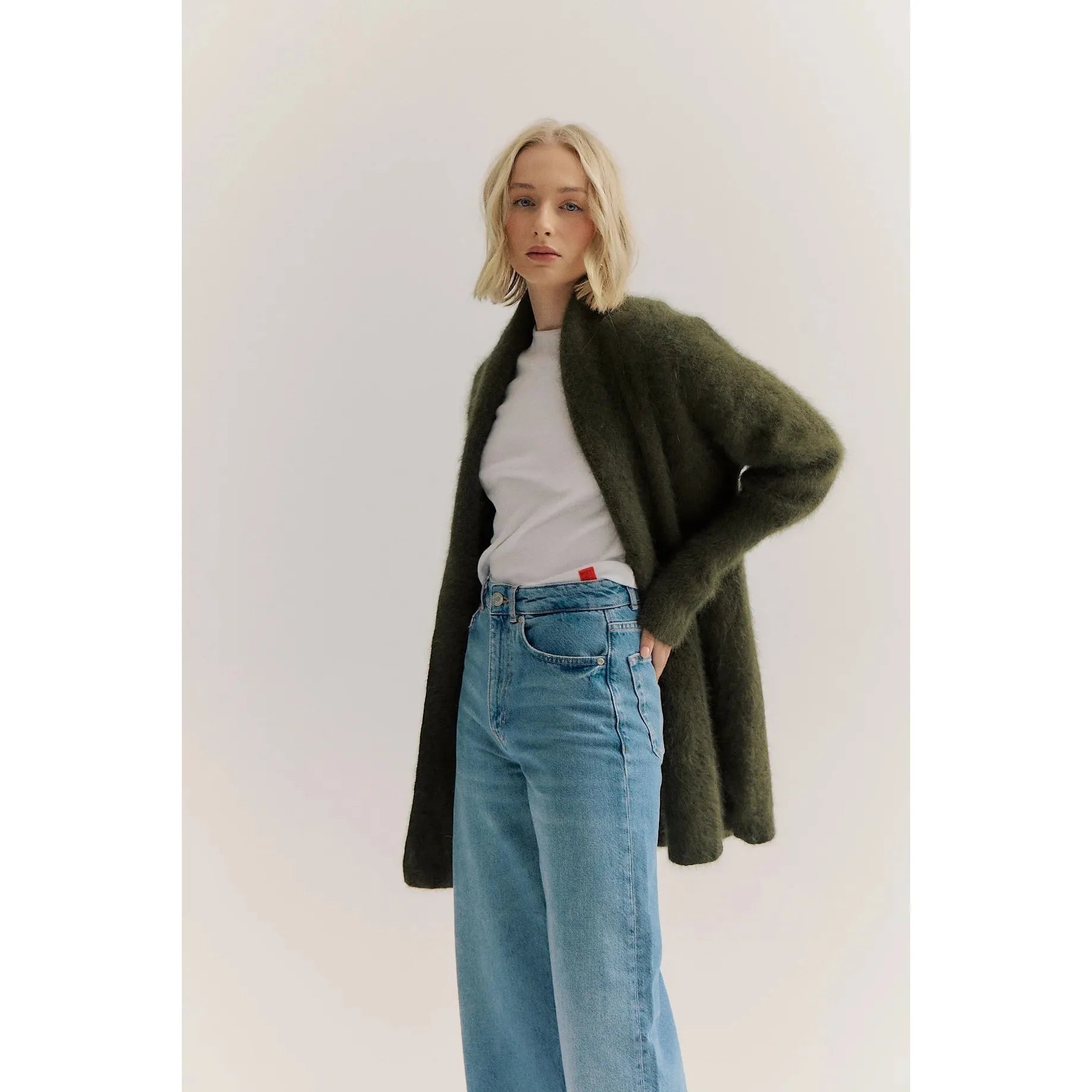 World Of Nomads Sophia Open Cashmere Cardigan - Moss  World Of Nomads Pisces Boutique