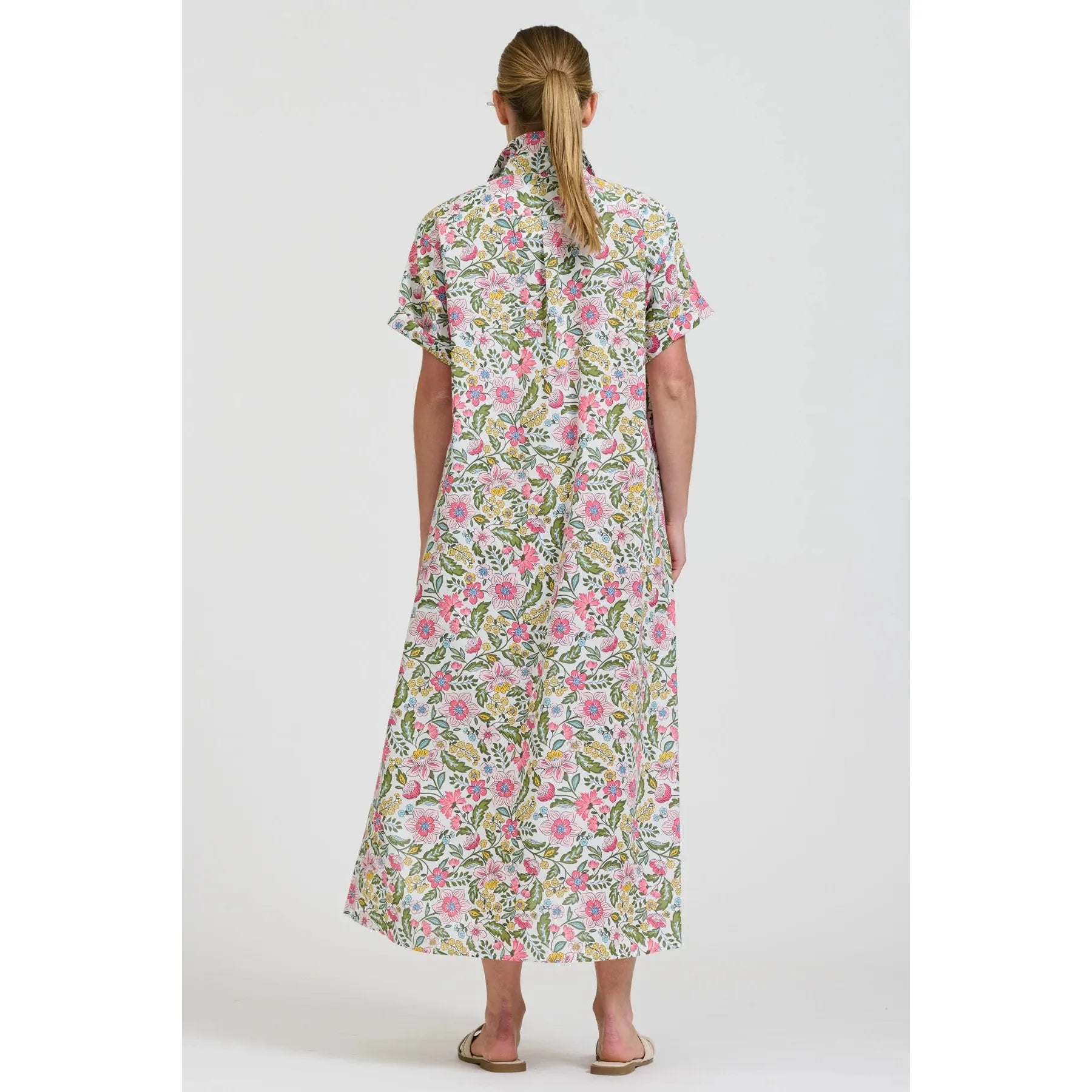 Shirty The Lucy Dress - Passion Flower - White  Shirty Pisces Boutique