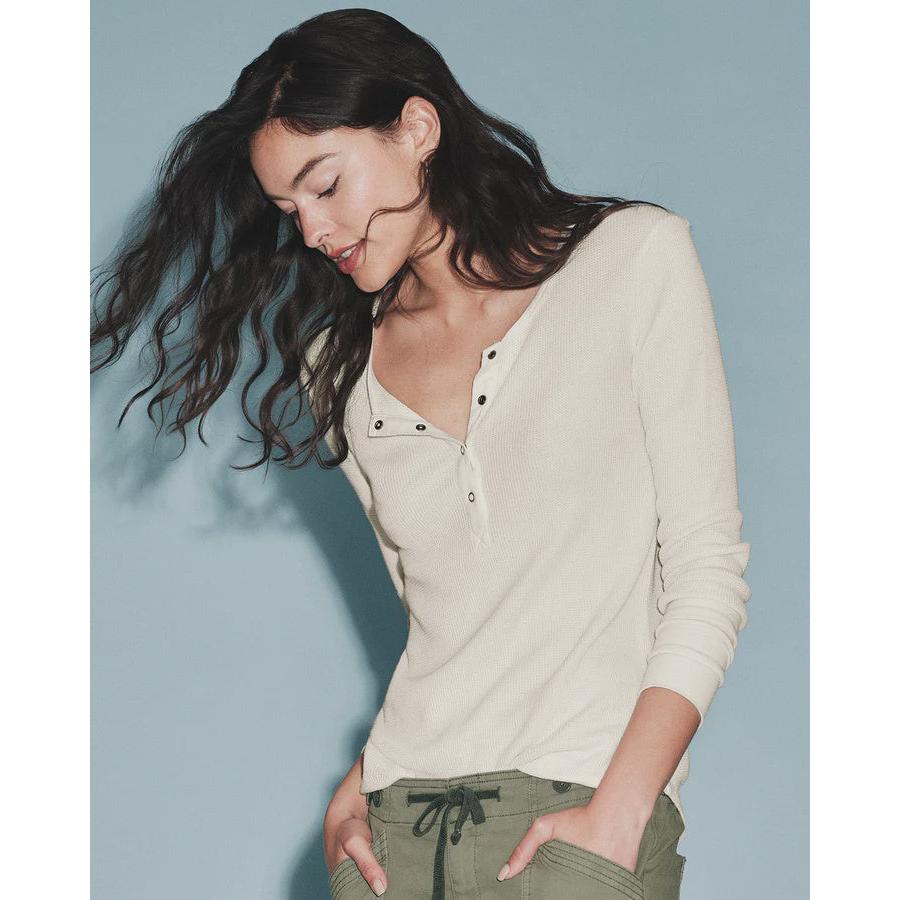 Splendid Thermal Forever Henley L/S Tee - Pale Oak Heather  Splendid Pisces Boutique