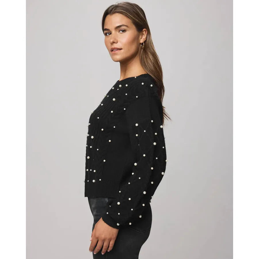 Splendid Demi Pearl Sweater - Black  Splendid Pisces Boutique