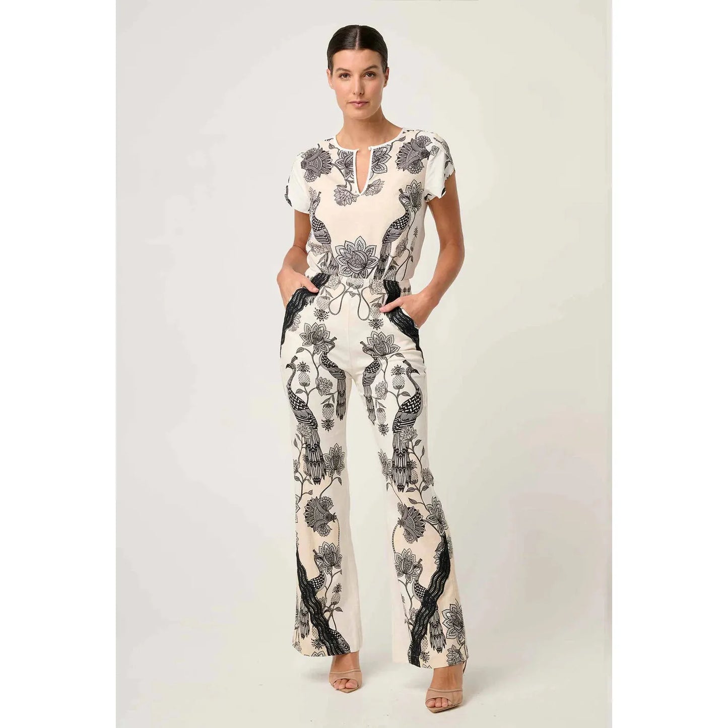 Once Was Leandro Placement Print Pant - Imperial Stone