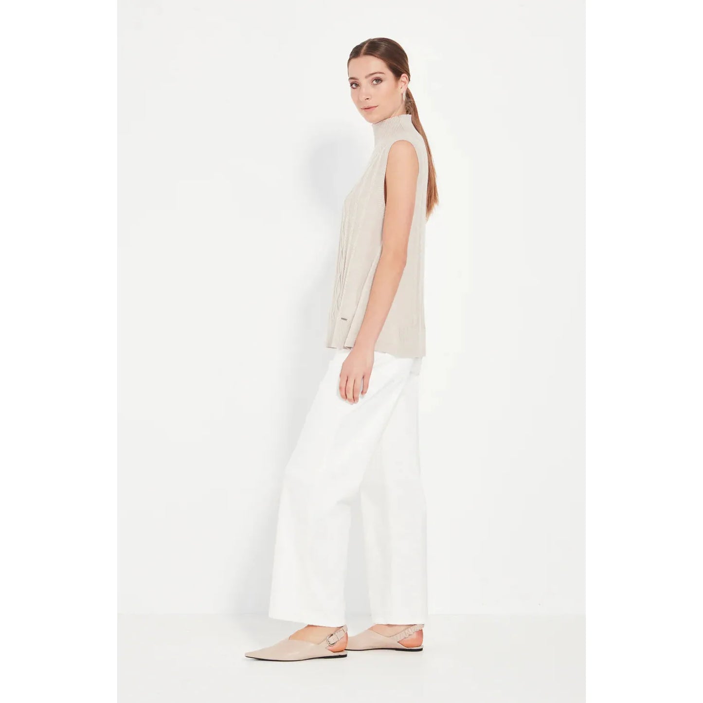 Verge Cherish Vest - Chalk Marle  Verge Pisces Boutique