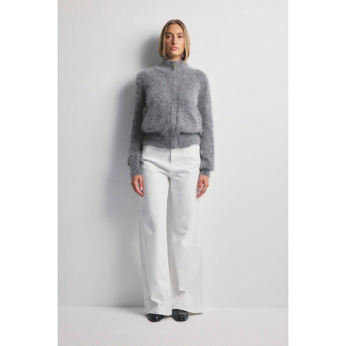 World Of Nomads Felix Zip Cashmere Bomber - Charcoal  World Of Nomads Pisces Boutique