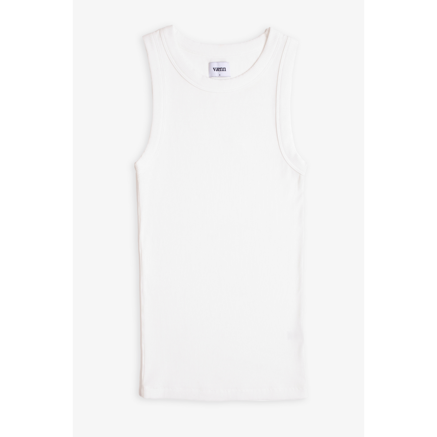 Vaenn Scoop Rib Tank - Pearl white