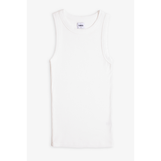 Vaenn Scoop Rib Tank - Pearl white