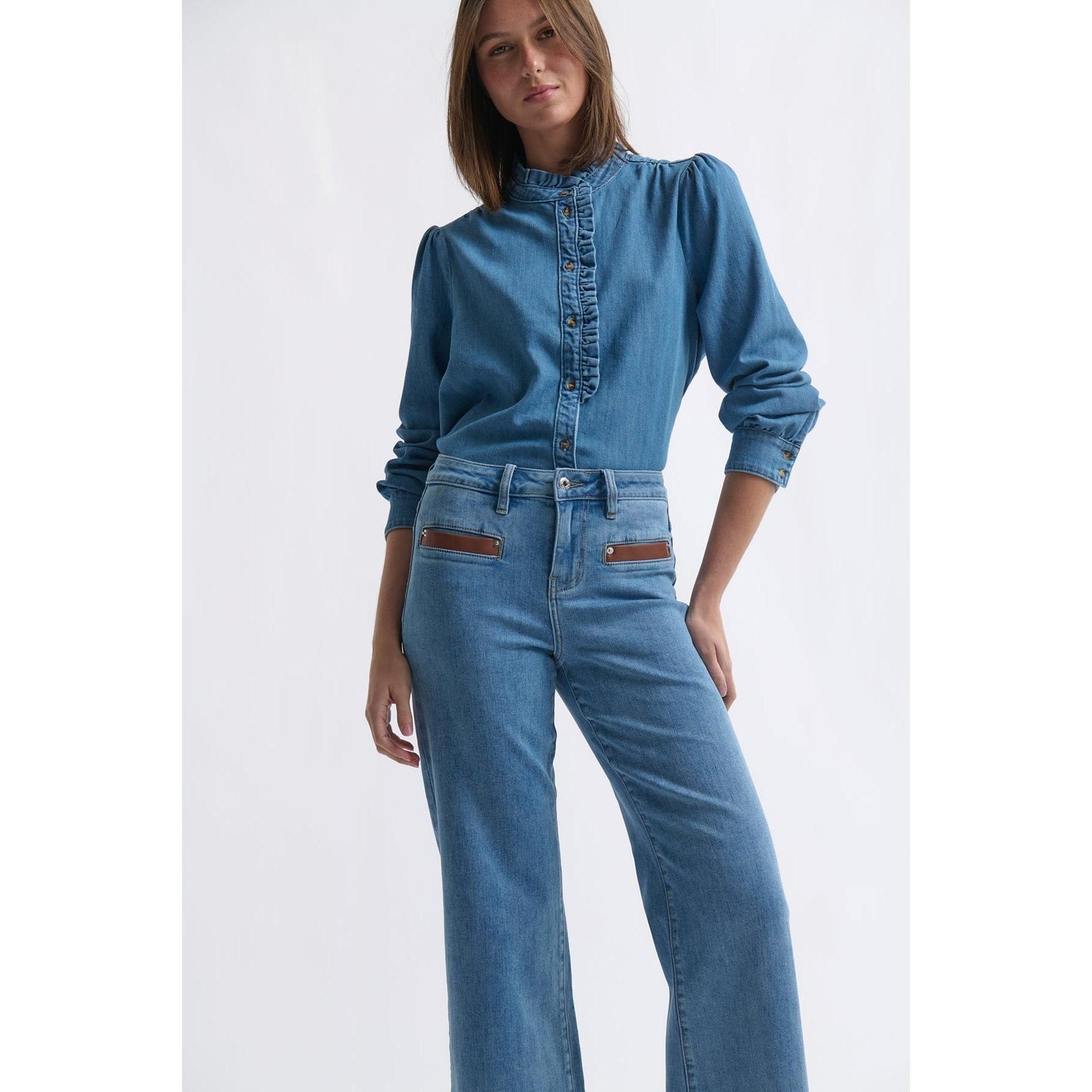 Kireina Freya Jean Leather Pocket - 70s Blue  Kireina Pisces Boutique