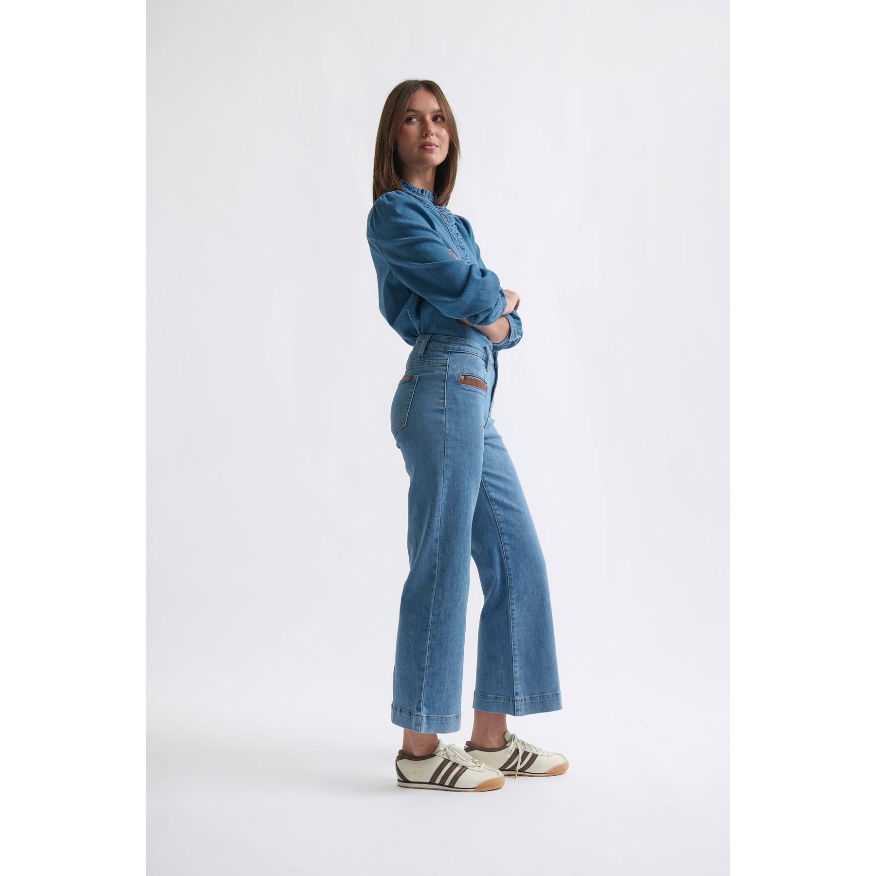 Kireina Freya Jean Leather Pocket - 70s Blue  Kireina Pisces Boutique