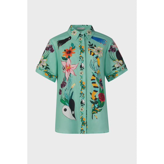 GDS Lente Printed Blouse - Green Print