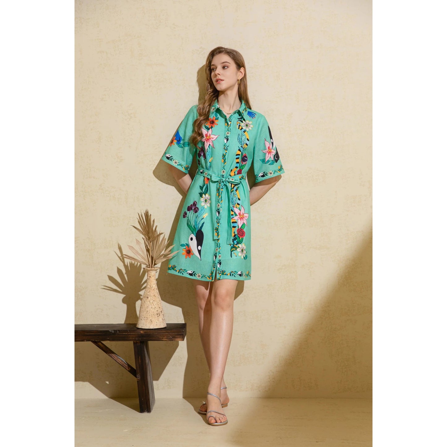 GDS Lente Printed Dress - Green Print