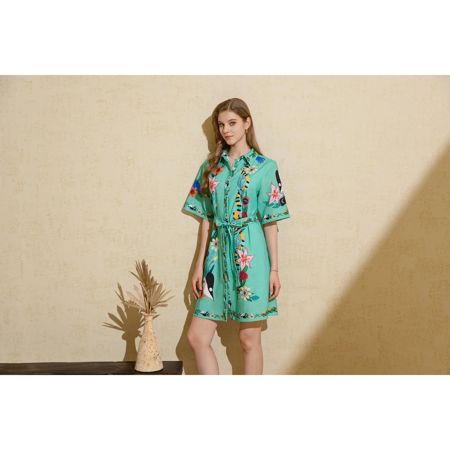 GDS Lente Printed Dress - Green Print