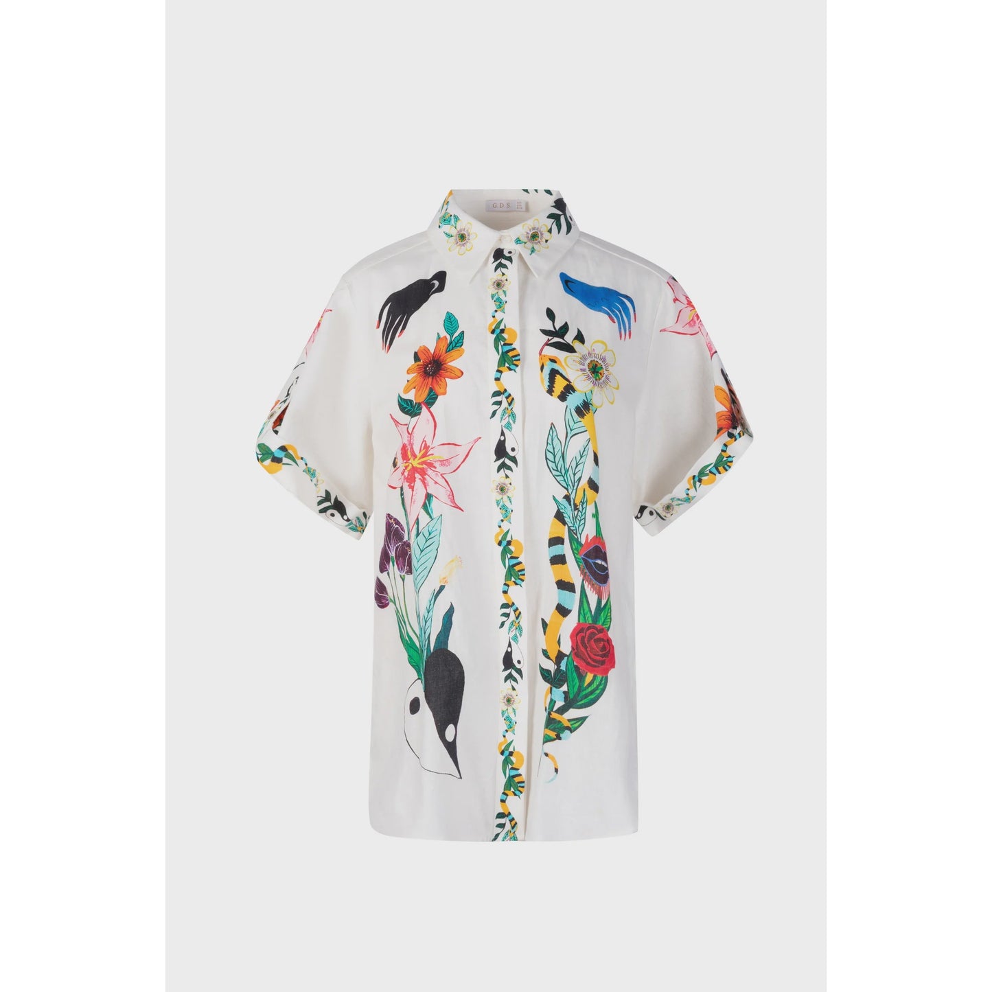 GDS Lente Printed Blouse - White Print