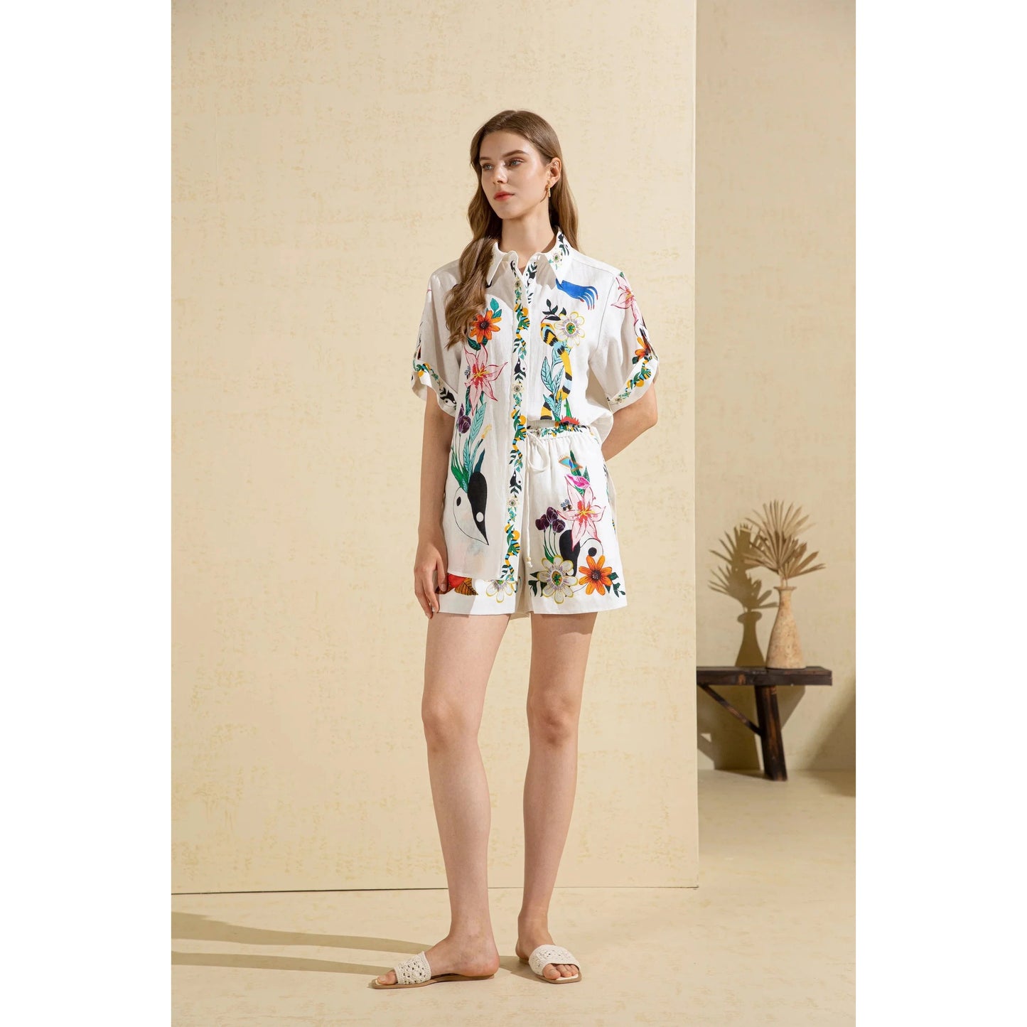 GDS Lente Printed Blouse - White Print