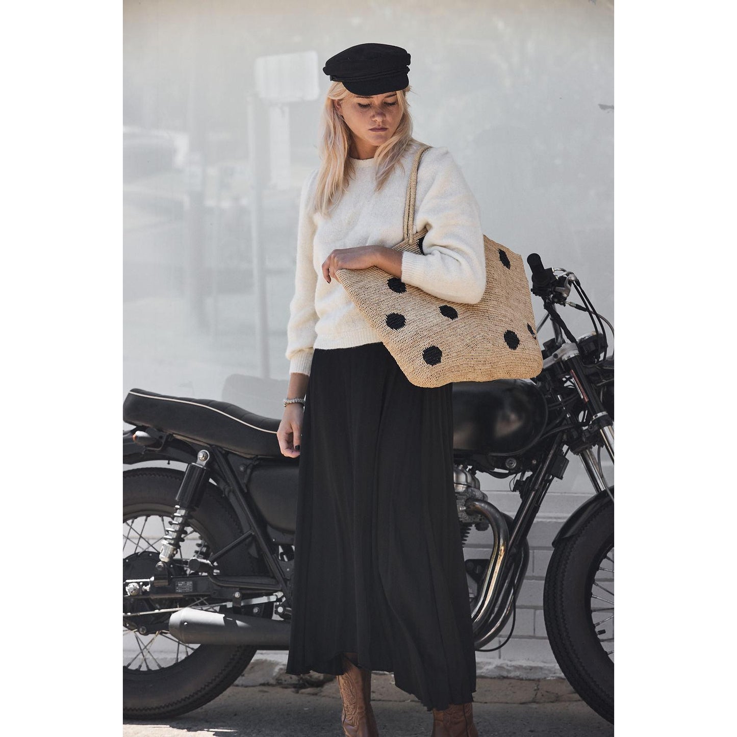 Made In Mada Gemma XXL Dots Bag - Tea  Made in Mada Pisces Boutique