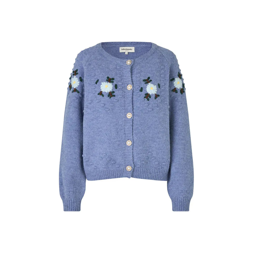Lolly's Laundry GracelynnLL  Knit Cardigan LS - Blue Melange  Lolly's Laundry Pisces Boutique