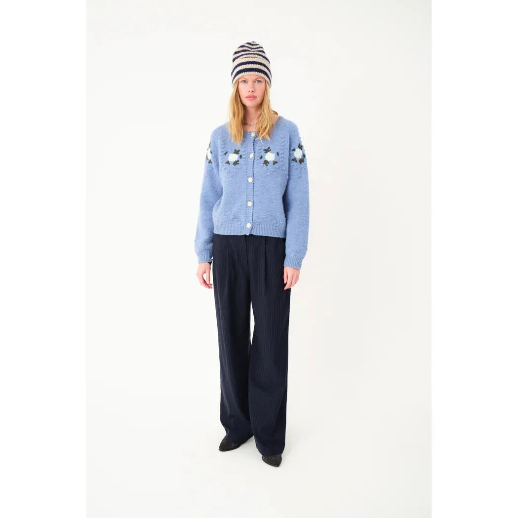 Lolly's Laundry GracelynnLL  Knit Cardigan LS - Blue Melange  Lolly's Laundry Pisces Boutique