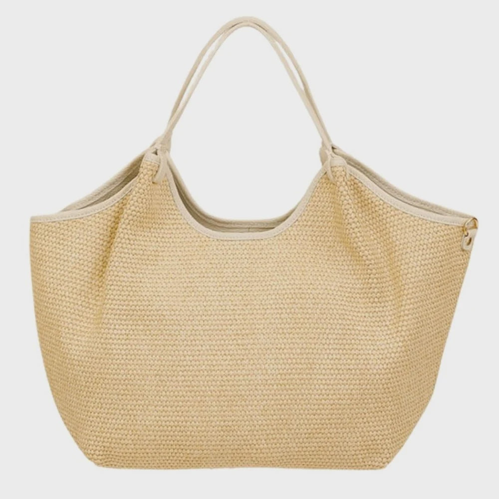 Maison Fanli Hector Raffia Bag Large - Creme