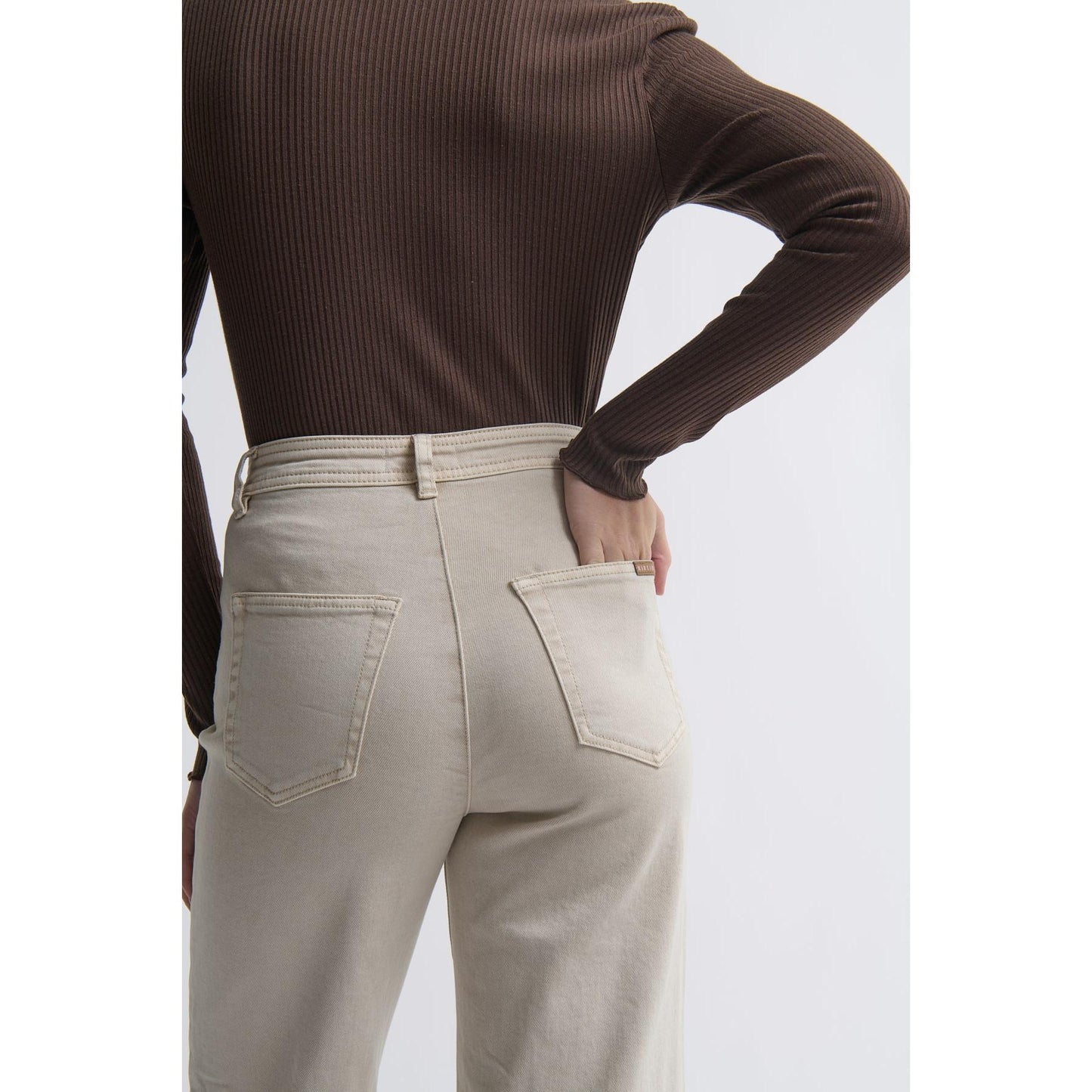 Kireina Harper Jean Leather pocket - Sand  Kireina Pisces Boutique