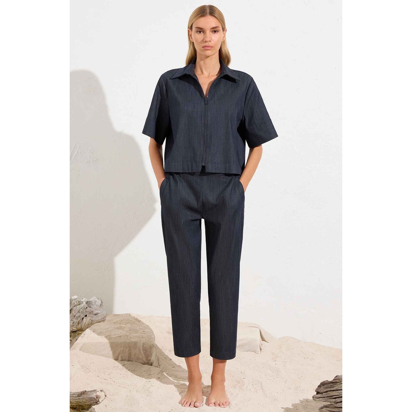 Mela Purdie Welt Pocket Trouser - Deep Indigo