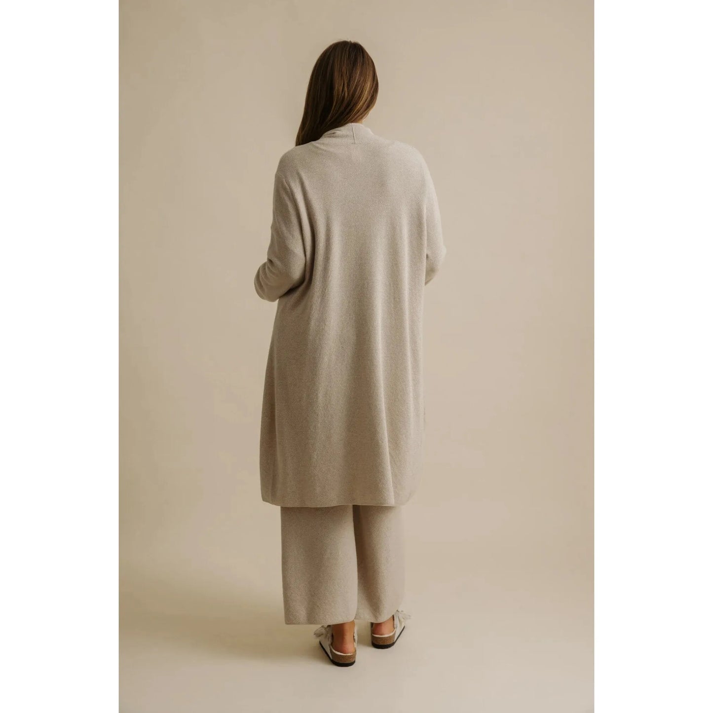 Talamaya Winter Retreat merino Cottonn Shawl Long Cardi - Wheat  Talamaya Pisces Boutique
