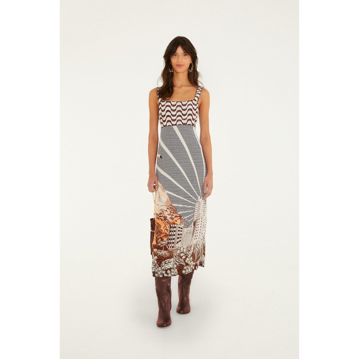 Farm Rio Mixed Carococa Coffee Scarves - Multi  Farm Rio Pisces Boutique
